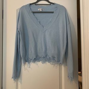 Fringe crop sweater